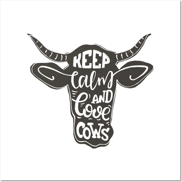 keep calm and love cows Wall Art by Mako Design 